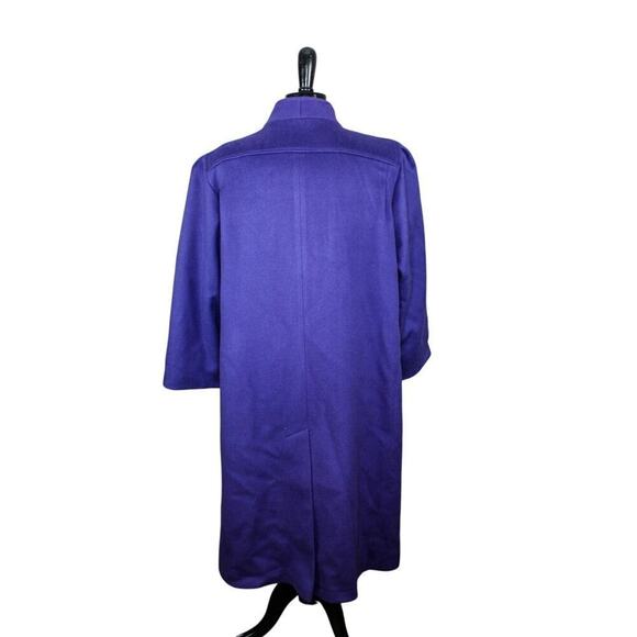 Vintage 80s Concept II Long Purple Wool Coat Winter Classic 1980s 14 - Picture 3 of 6